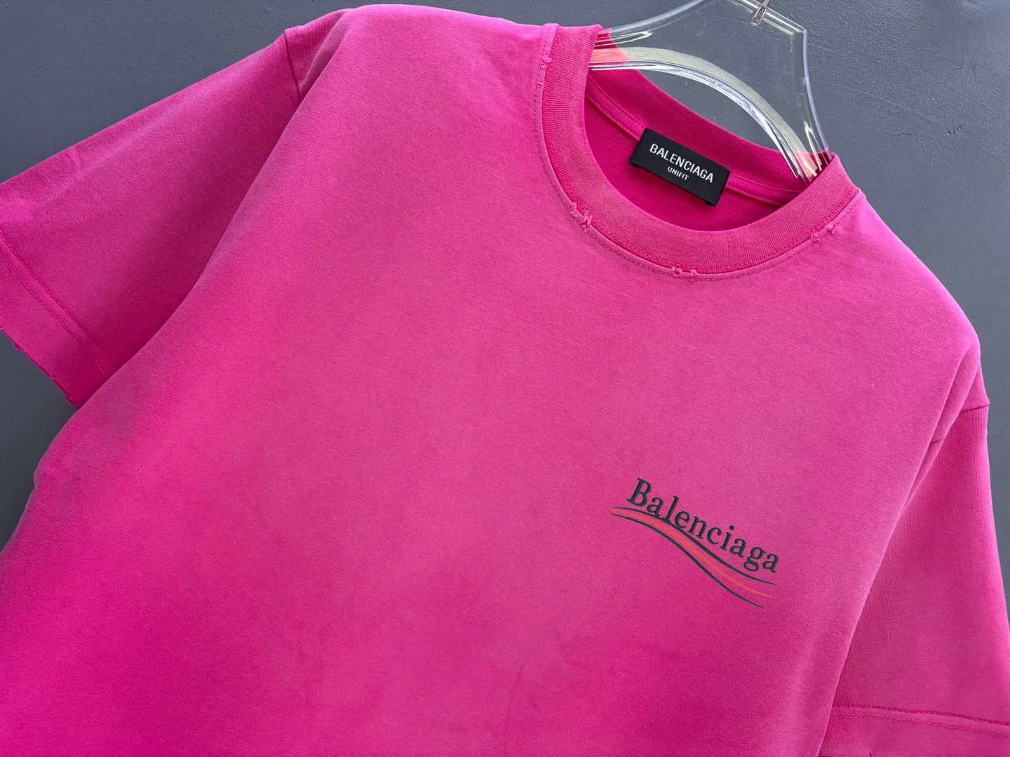 P100✨🔥 [balenciaga] 2026FW short-sleeved T-shirt Premium 26s double yarn 300g fabric, washed and sprayed with old and frayed craftsmanship Color: washed black White rose red gray washed brown washed purple washed gray Size: S M L XL 2XL